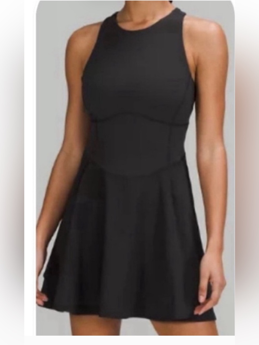 lululemon athletica Black Sleeveless A-Line Dress w/Attched skort
